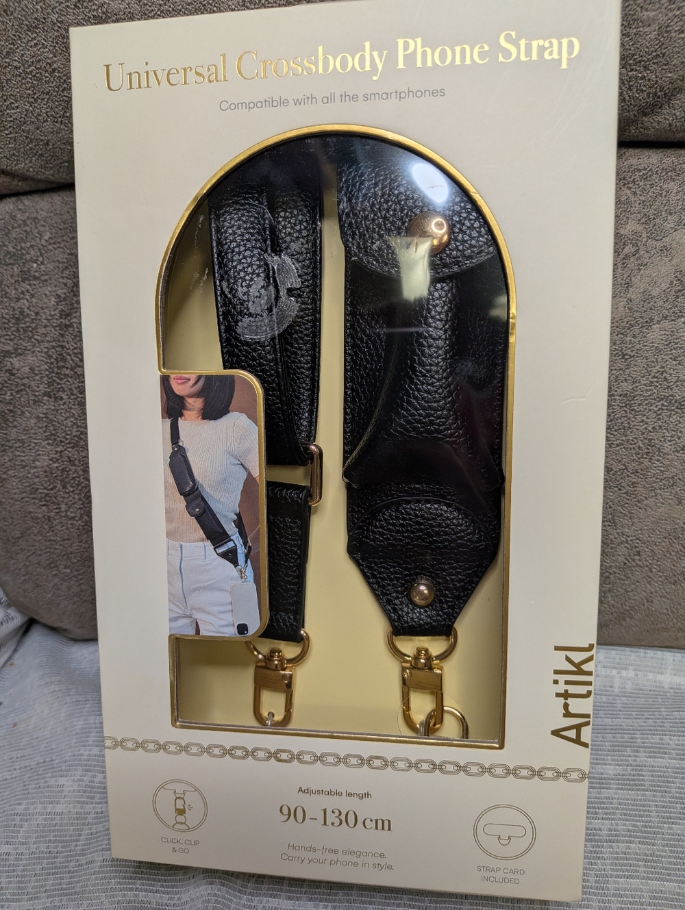 ARTIKL Universal Crossbody Phone Strap Wallet Card Holder NIB Black